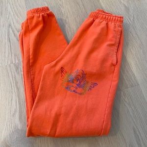 Boys lie orange sweatpants size small